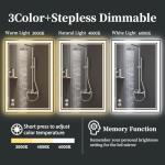 COLMERD 24 x 36'' LED Mirror for Bathroom Anti-Fog 3 Colors Dimmable Bathroom Mirror with Lights Brightness Lighted Vanity Mirror Wall Mounted Memory Touch Sensor Horizontal/Vertical Home Decor