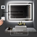 TOOLKISS 24x36 LED Bathroom Mirror Wall Mounted Lighted Vanity Mirror Dimmable Anti-Fog Shatter-Proof Smart Memory Horizontal/Vertical