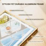 miskerm 24x36 LED Mirror for Bathroom, Brushed Gold Metal Frame Mirror with Backlit + Front Lit, Bathroom Mirror with Lights, Anti-Fog, Dimmable, Lighted Mirror Tempered Glass(Horizontal/Vertical)