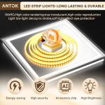 Antok 24X36 LED Bathroom Mirror with Lights, Vanity Mirror for Wall with Black Frame, Touch Control, Anti-Fog, Dimmable Lights, Shatter-Proof, Memory Function, Wall-Mounted Vanity Mirrors