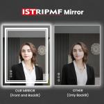 ISTRIPMF 32 x 36 Inch LED Bathroom Mirror, Front Light and Backlit Anti-Fog Dimmable Memory Lighted Vanity Mirror, Shatterproof Wall-Mounted Led Mirror for Bathroom