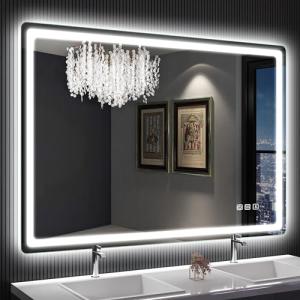 SBAGNO 28x40 LED-Bathroom-Mirror-with-Bluetooth, Dimmable-Lighted-Bathroom-Vanity-Mirror-with-3-Colors，Backlit + Front Lit, Memory Function, Anti-Fog, Tempered Glass, Horizontal/Vertical