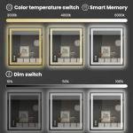 ISTRIPMF 32 x 36 Inch LED Bathroom Mirror, Front Light and Backlit Anti-Fog Dimmable Memory Lighted Vanity Mirror, Shatterproof Wall-Mounted Led Mirror for Bathroom