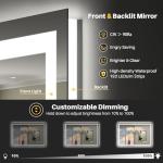 30x36 Inch LED Bathroom Mirror with Lights, Backlit & Front Lit, Anti-Fog Lighted Bathroom Vanity Mirror for Wall, Memory Function, Dimmable, HD Tempered Glass, Shatter-Proof