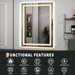 IDEALHOUSE 32" x 24" LED Bathroom Mirror with Lights, Anti-Fog, Dimmable, Backlit + Front Lit, Lighted Bathroom Vanity Mirror for Wall, Memory Function, Tempered Glass, Shatter-Proof, ETL Listed