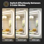 30x36 Inch LED Bathroom Mirror with Lights, Backlit & Front Lit, Anti-Fog Lighted Bathroom Vanity Mirror for Wall, Memory Function, Dimmable, HD Tempered Glass, Shatter-Proof