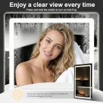 AMOISE LED Bathroom Vanity Mirror with Light, 2pack 36"x24" Led Bathroom Vanity Mirror with Light for Wall, Anti-Fog, Dimmable 3 Colors, Memory Function, Backlit and Front Lit, Plug-in/Hardwired