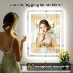 30x36 Inch LED Bathroom Mirror with Lights, Backlit & Front Lit, Anti-Fog Lighted Bathroom Vanity Mirror for Wall, Memory Function, Dimmable, HD Tempered Glass, Shatter-Proof