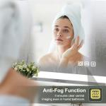 SBAGNO 28x40 LED-Bathroom-Mirror-with-Bluetooth, Dimmable-Lighted-Bathroom-Vanity-Mirror-with-3-Colors，Backlit + Front Lit, Memory Function, Anti-Fog, Tempered Glass, Horizontal/Vertical