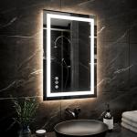 ExBrite LED Mirror for Bathroom, 24x32 Lighted Vanity Mirror, Backlit & Front Lit, Wall-Mounted LED Bathroom Mirror with Lights, Anti Fog, Dimmable, 3-Color, Memory, Tempered Glass