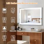 24"x32" LED Bathroom Mirror with Lights, Front & Backlit, 3 Colors Dimmable Lighted Bathroom Vanity Mirror, Anti-Fog, Memory Function, Shatter-Proof Tempered Glass
