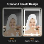 AMOISE LED Bathroom Vanity Mirror with Light, 2pack 36"x24" Led Bathroom Vanity Mirror with Light for Wall, Anti-Fog, Dimmable 3 Colors, Memory Function, Backlit and Front Lit, Plug-in/Hardwired