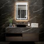 ExBrite LED Mirror for Bathroom, 24x32 Lighted Vanity Mirror, Backlit & Front Lit, Wall-Mounted LED Bathroom Mirror with Lights, Anti Fog, Dimmable, 3-Color, Memory, Tempered Glass