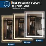 IDEALHOUSE 32" x 24" LED Bathroom Mirror with Lights, Anti-Fog, Dimmable, Backlit + Front Lit, Lighted Bathroom Vanity Mirror for Wall, Memory Function, Tempered Glass, Shatter-Proof, ETL Listed