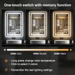 AMOISE LED Bathroom Vanity Mirror with Light, 2pack 36"x24" Led Bathroom Vanity Mirror with Light for Wall, Anti-Fog, Dimmable 3 Colors, Memory Function, Backlit and Front Lit, Plug-in/Hardwired