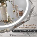 Homsion 32 Inch Round LED Bathroom Mirror with Lights, Frameless Vanity LED Mirror for Bathroom with Beveled Edge, Backlit Anti-Fog, Dimmable, 3 Colors, Memory Function, Tempered Glass, Shatter-Proof