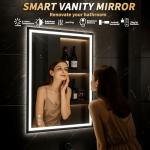 ExBrite LED Mirror for Bathroom, 24x32 Lighted Vanity Mirror, Backlit & Front Lit, Wall-Mounted LED Bathroom Mirror with Lights, Anti Fog, Dimmable, 3-Color, Memory, Tempered Glass