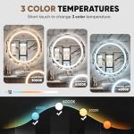 Homsion 32 Inch Round LED Bathroom Mirror with Lights, Frameless Vanity LED Mirror for Bathroom with Beveled Edge, Backlit Anti-Fog, Dimmable, 3 Colors, Memory Function, Tempered Glass, Shatter-Proof