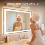 24"x32" LED Bathroom Mirror with Lights, Front & Backlit, 3 Colors Dimmable Lighted Bathroom Vanity Mirror, Anti-Fog, Memory Function, Shatter-Proof Tempered Glass