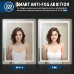 IDEALHOUSE 32" x 24" LED Bathroom Mirror with Lights, Anti-Fog, Dimmable, Backlit + Front Lit, Lighted Bathroom Vanity Mirror for Wall, Memory Function, Tempered Glass, Shatter-Proof, ETL Listed