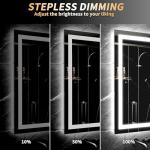 ExBrite LED Mirror for Bathroom, 24x32 Lighted Vanity Mirror, Backlit & Front Lit, Wall-Mounted LED Bathroom Mirror with Lights, Anti Fog, Dimmable, 3-Color, Memory, Tempered Glass