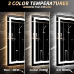 ExBrite LED Mirror for Bathroom, 24x32 Lighted Vanity Mirror, Backlit & Front Lit, Wall-Mounted LED Bathroom Mirror with Lights, Anti Fog, Dimmable, 3-Color, Memory, Tempered Glass