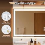 24"x32" LED Bathroom Mirror with Lights, Front & Backlit, 3 Colors Dimmable Lighted Bathroom Vanity Mirror, Anti-Fog, Memory Function, Shatter-Proof Tempered Glass