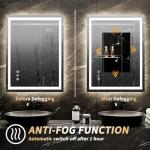 ExBrite LED Mirror for Bathroom, 24x32 Lighted Vanity Mirror, Backlit & Front Lit, Wall-Mounted LED Bathroom Mirror with Lights, Anti Fog, Dimmable, 3-Color, Memory, Tempered Glass