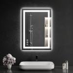 WISSMIELS 20"x28" LED Bathroom Mirror with Lights, Dimmable，Anti-Fog，Bathroom Vanity Mirror for Wall, Backlit + Front Lit, Memory Function, Shatter-Proof，Tempered Glass