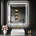 LOAAO 28X36 LED Bathroom Mirror with Lights, Anti-Fog, Dimmable, Backlit + Front Lit, Lighted Bathroom Vanity Mirror for Wall, Memory Function, Tempered Glass, Safe to Use, ETL Listed