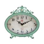 Vintage French Turquoise Rococo Style Table Clock