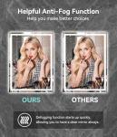 GAVIVOL 28x20 inches LED Bathroom Mirror Anti Fog Adjustable Brightness Backlit Front Lit Lighting Wall Mounted Vanity Mirror with Memory Function Shatter-Proof Tempered Glass Lighted Mirror