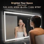 Delma LED Bathroom Mirror with Lights, 30x55 Vanity Mirror for Bathroom Wall, Anti-Fog, Dimmable, Front Lit & Backlit, Memory Function, Shatterproof Tempered Glass, 3 Color Modes(Horizontal/Vertical)