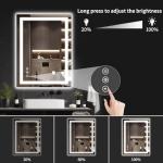WISSMIELS 20"x28" LED Bathroom Mirror with Lights, Dimmable，Anti-Fog，Bathroom Vanity Mirror for Wall, Backlit + Front Lit, Memory Function, Shatter-Proof，Tempered Glass