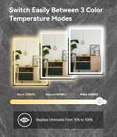 GAVIVOL 28x20 inches LED Bathroom Mirror Anti Fog Adjustable Brightness Backlit Front Lit Lighting Wall Mounted Vanity Mirror with Memory Function Shatter-Proof Tempered Glass Lighted Mirror