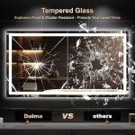 Delma LED Bathroom Mirror with Lights, 30x55 Vanity Mirror for Bathroom Wall, Anti-Fog, Dimmable, Front Lit & Backlit, Memory Function, Shatterproof Tempered Glass, 3 Color Modes(Horizontal/Vertical)