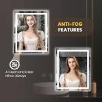 LOAAO 20X28 LED Bathroom Mirror with Lights, Anti-Fog, Dimmable, Backlit + Front Lit, Lighted Bathroom Vanity Mirror for Wall, Memory Function, Tempered Glass, Shatter-Proof, ETL Listed