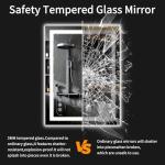 WISSMIELS 20"x28" LED Bathroom Mirror with Lights, Dimmable，Anti-Fog，Bathroom Vanity Mirror for Wall, Backlit + Front Lit, Memory Function, Shatter-Proof，Tempered Glass
