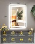 Callsky 20x28 LED Bathroom Mirror with Lights, Super Bright Front & Backlit Vanity Mirror for Wall, Anti-Fog & Memory Smart Mirror, 5mm Shatter-Proof Tempered Glass, ETL Listed, Vertical/Horizontal