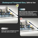 AWANDEE 28x36 LED Bathroom Mirror with Lights, Backlit and Front Lit Anti-Fog Lighted Vanity Mirrors for Bathroom Wall, Dimmable, 3-Color Light, Memory, Shatter-Proof, HD Tempered Glass, CRI＞90