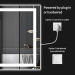 WISSMIELS 20"x28" LED Bathroom Mirror with Lights, Dimmable，Anti-Fog，Bathroom Vanity Mirror for Wall, Backlit + Front Lit, Memory Function, Shatter-Proof，Tempered Glass