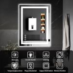 WISSMIELS 24"x36" LED Bathroom Mirror with Lights, Dimmable, Anti-Fog, Lighted Bathroom Vanity Mirror for Wall, Backlit + Front Lit, Memory Function, Shatter-Proof, Tempered Glass