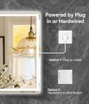 GAVIVOL 28x20 inches LED Bathroom Mirror Anti Fog Adjustable Brightness Backlit Front Lit Lighting Wall Mounted Vanity Mirror with Memory Function Shatter-Proof Tempered Glass Lighted Mirror