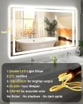 Callsky 20x28 LED Bathroom Mirror with Lights, Super Bright Front & Backlit Vanity Mirror for Wall, Anti-Fog & Memory Smart Mirror, 5mm Shatter-Proof Tempered Glass, ETL Listed, Vertical/Horizontal