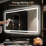 Delma LED Bathroom Mirror with Lights, 30x55 Vanity Mirror for Bathroom Wall, Anti-Fog, Dimmable, Front Lit & Backlit, Memory Function, Shatterproof Tempered Glass, 3 Color Modes(Horizontal/Vertical)