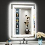 AWANDEE 20x28 LED Bathroom Mirror with Lights, Backlit and Front Lit Anti-Fog Lighted Vanity Mirrors for Bathroom Wall, Dimmable, 3-Color Light, Memory, Shatter-Proof, HD Tempered Glass, CRI＞90