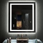 LOAAO 20"X28" LED Bathroom Mirror with Lights, Anti-Fog, Dimmable, RGB Backlit + Front Lighted, Bathroom Vanity Mirror for Wall, Memory Function, Waterproof, Tempered Glass