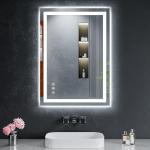 28"x20" LED Bathroom Mirror with Lights, Backlit + Front Lit with CRI>90, Lighted Mirror for Bathroom, Anti-Fog, Dimmable Brightness, 3 Colors, Memory Function, Shatterproof Tempered Glass