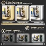 AWANDEE 20x28 LED Bathroom Mirror with Lights, Backlit and Front Lit Anti-Fog Lighted Vanity Mirrors for Bathroom Wall, Dimmable, 3-Color Light, Memory, Shatter-Proof, HD Tempered Glass, CRI＞90