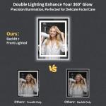 28"x20" LED Bathroom Mirror with Lights, Backlit + Front Lit with CRI>90, Lighted Mirror for Bathroom, Anti-Fog, Dimmable Brightness, 3 Colors, Memory Function, Shatterproof Tempered Glass